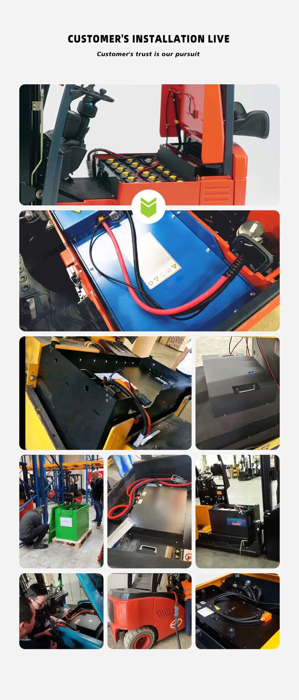 MOTIVE POWRFUL LITHIUM BATTERY FOR FORKLIFTS STACKERS JACKS STRACTORS 11