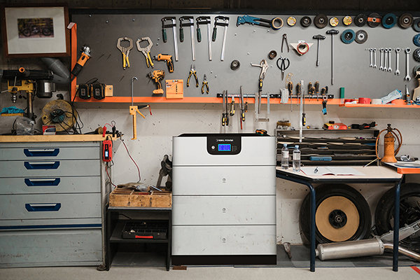 Workshop scene. Tools hanging on the wall in the workshop, garage vintage style