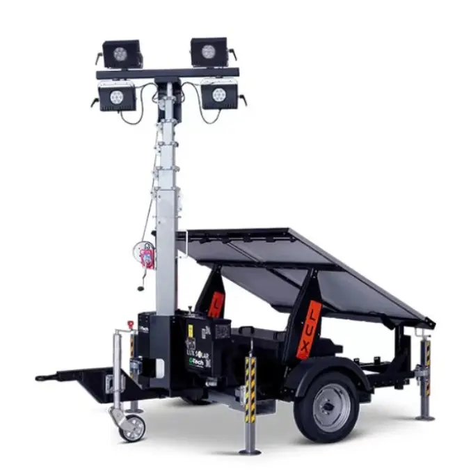 MOBILE AND LIFEABLE SOLAR LIGHTING VEHICLE TOWER