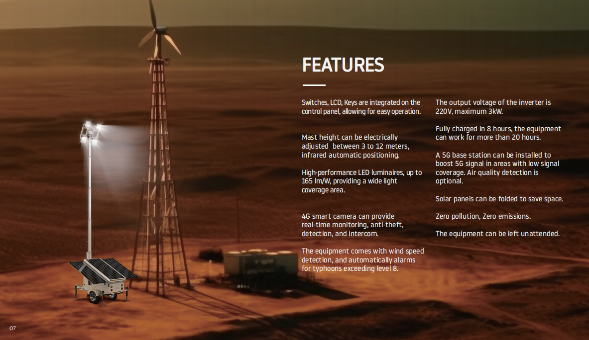 MOBILE AND LIFEABLE SOLAR LIGHTING VEHICLE TOWER 11