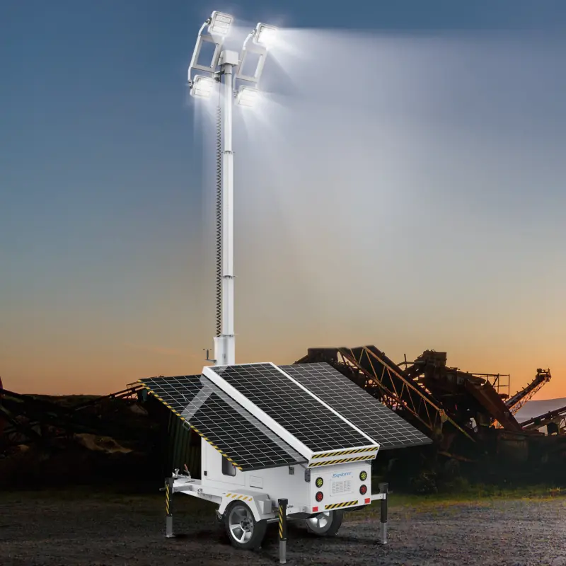 MOBILE AND LIFEABLE SOLAR LIGHTING VEHICLE TOWER