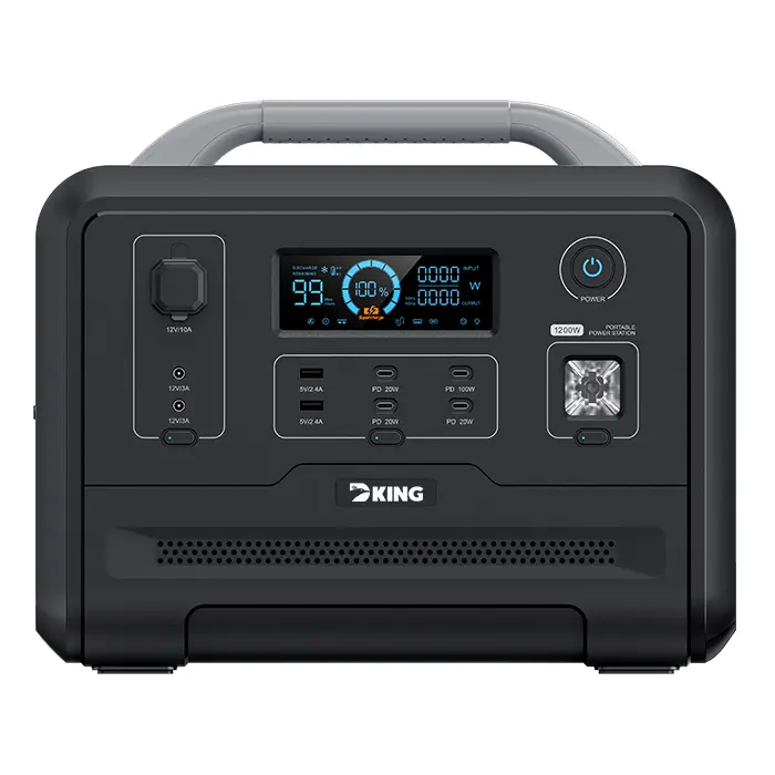 DK-SYD1200W-1248WH Potable Generator with LED Light Portable Power Station 1200W for Solar Panel for Camping and Outdoor Travel RV