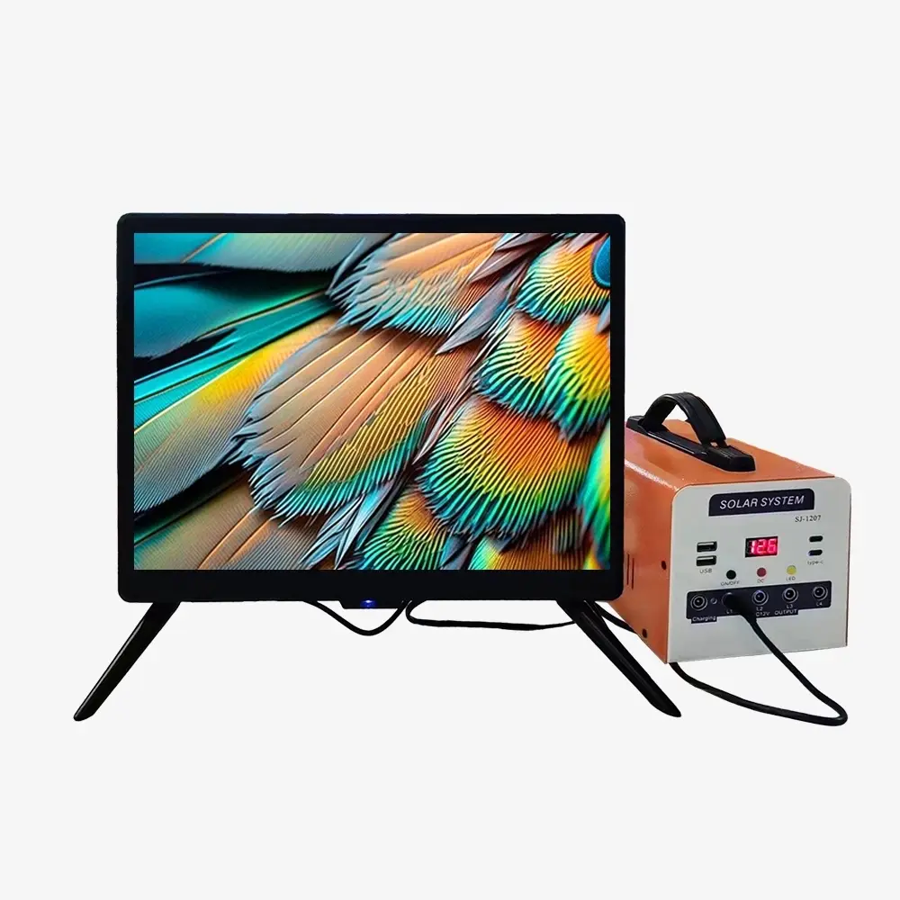 Solar Power 15″LCD TV Set With Battery Storage Pack