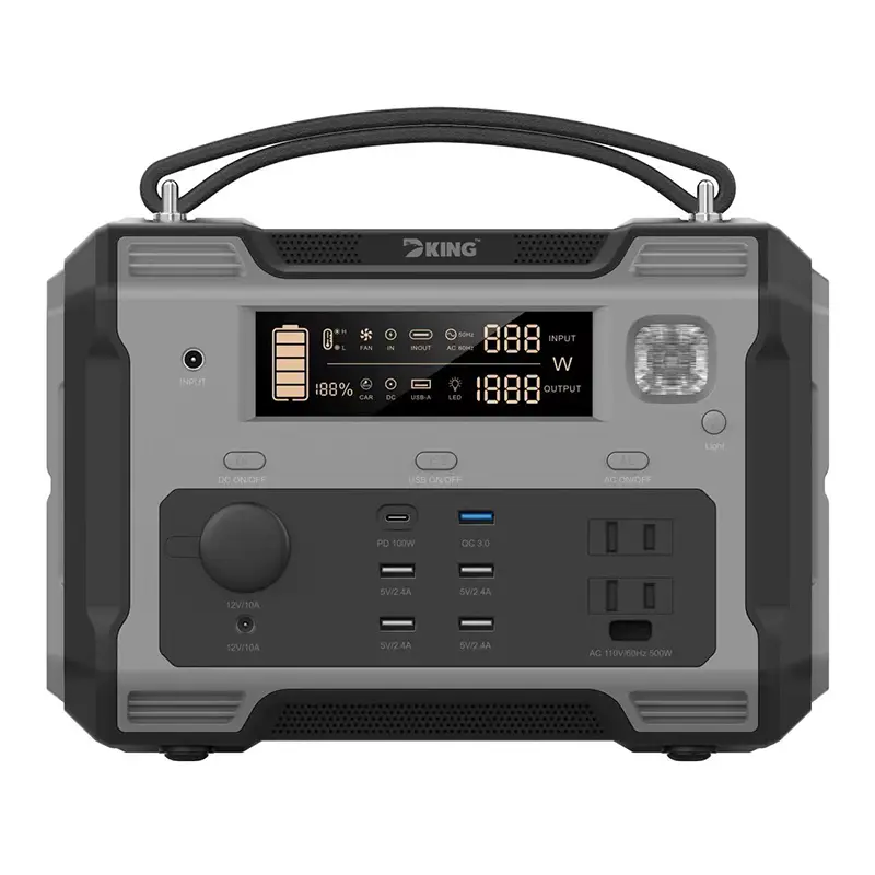 DK-SYD500W-505WH Potable Generator with LED Light Portable Power Station 500W for Solar Panel for Camping and Outdoor Travel RV