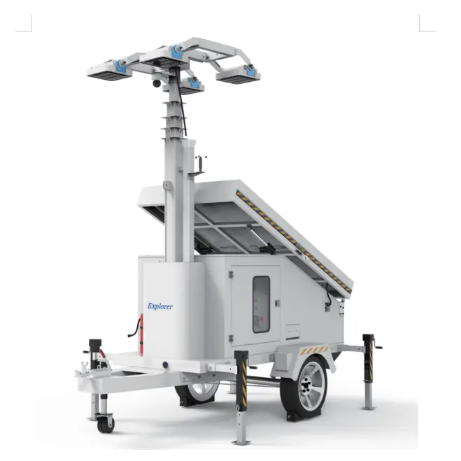 MOBILE AND LIFEABLE SOLAR LIGHTING VEHICLE TOWER