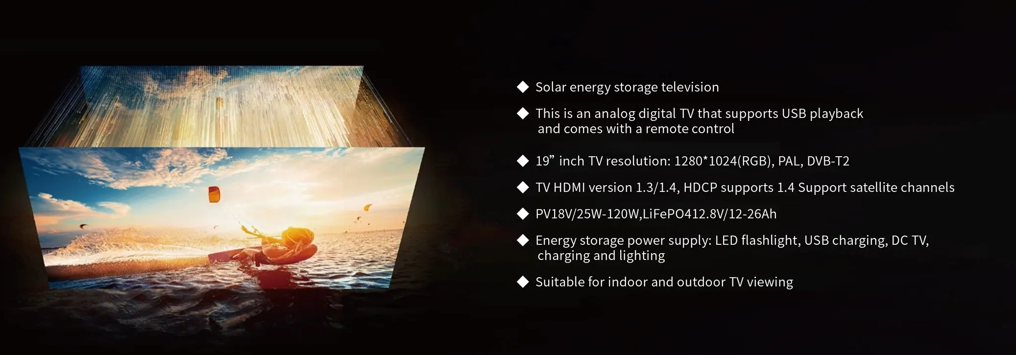 Details of Solar Power 19″LCD TV Set 1
